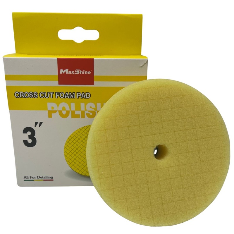 Maxshine Cross Cut Foam Pad – Yellow Polishing – 3 inch