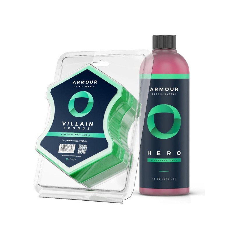 ARMOUR HERO Rinseless Wash & VILLAIN Sponge Kit